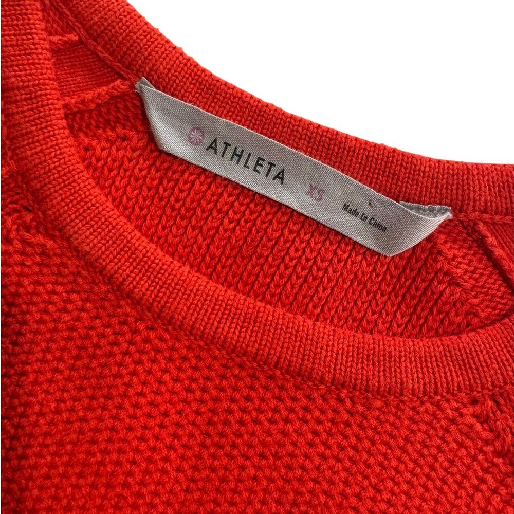 Athleta Red Side Zip Split Hem Textured Knit Swea… - image 4